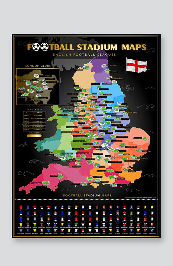 England Football Stadium Scratch Off Map